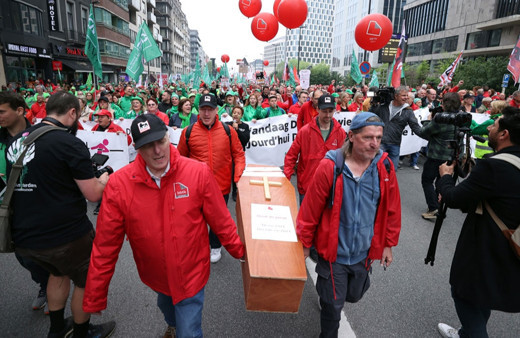 Belçika’da sendikalar bir günlük grevde