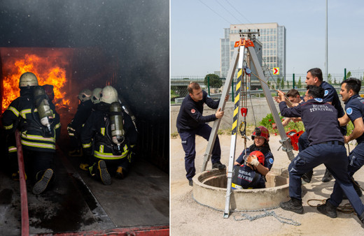 Onların her eğitimi gerçek gibi tatbikat! Bursa'da yeni itfaiyeciler göreve böyle hazırlanıyor