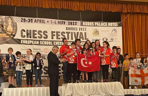 Türkiye, Avrupa Okullar Satranç Şampiyonası'nda birinci oldu