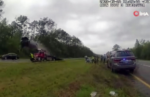 Çekici rampasına çıkan metrelerce uçtu! Sürücü ağır yaralandı!