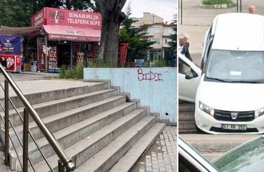 Bursa'da navigasyona uyan, merdivenlerden aşağı uçuyor!