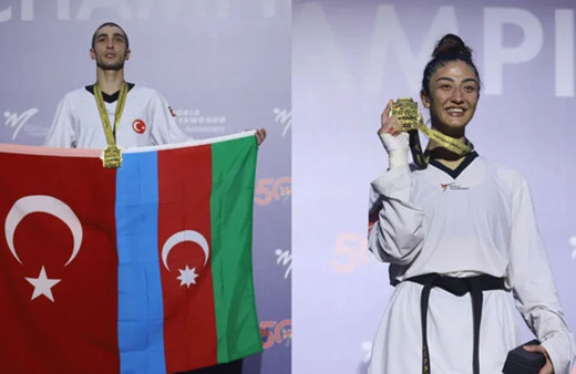 Hakan Reçber ve Nafia Kuş tekvandoda dünya şampiyonu