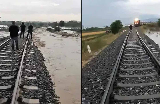 Denizli'de faciadan dönüldü! Vatandaşlar koşarak trenin önünü kesip durdurdu