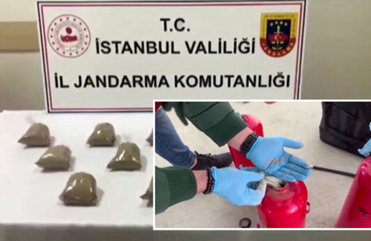 Yangın söndürme tüpünde eroin sevkiyatı jandarmaya takıldı