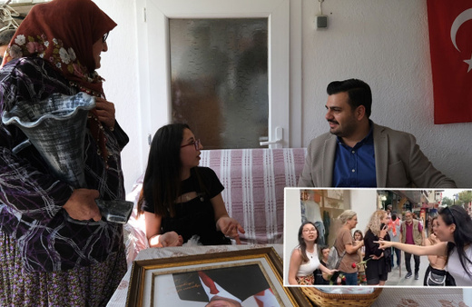 İzmir’de 'sonuna kadar AK Parti' diyen genç kıza makarna teklif ettiler AK Parti'den destek ziyareti