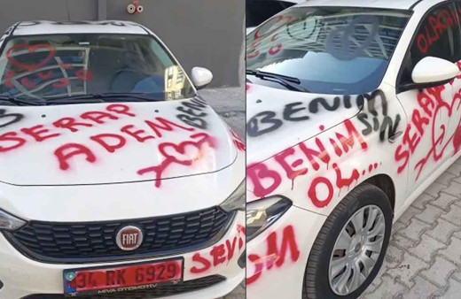 Antalya'da saplantılı aşık kabusu! Otomobili aşk duvarına çevirdi, lastiklerini patlatıp pert etti