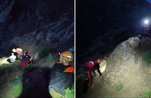 Van'da dağda uçkun toplarken mahsur kalanları AFAD kurtardı