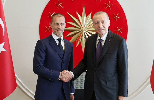 Cumhurbaşkanı Erdoğan, UEFA Başkanı Aleksander Ceferin'i kabul etti