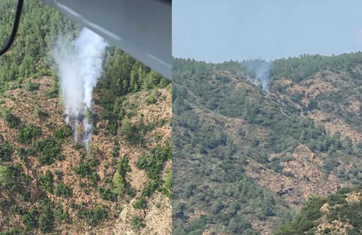 Marmaris'te orman yangını: Alevlere 2 uçak ve 2 helikopterle havadan müdahale ediliyor