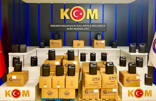 Ankara'da 3,5 ton etil alkol ele geçirildi
