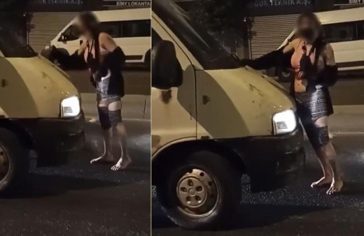 İstanbul'da uyuşturucu bağımlısı kadın yola atlayıp sürücülere zor anlar yaşattı