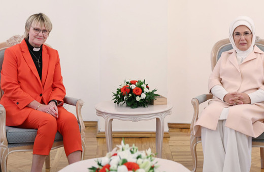 Emine Erdoğan, İsveç Başbakanı Kristersson'un eşi Birgitta Ed ile görüştü
