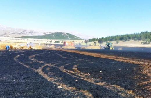 Burdur'da çay keyfi yapmak isterken tarım arazisini küle çevirdi