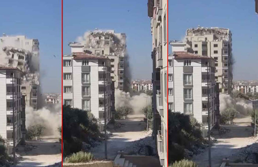 Depremde ağır hasar almıştı... Patlayıcı yerleştirildi, 13 katlı bina böyle yerle bir oldu!