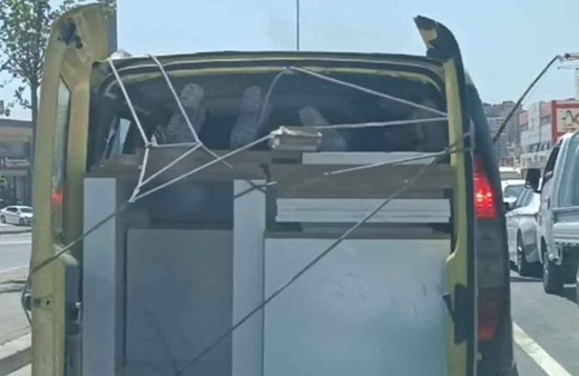 Gaziantep'te eşi benzeri görülmemiş tehlikeli yolculuk! Görenler gözlerine inanamadı o anlar kamerada