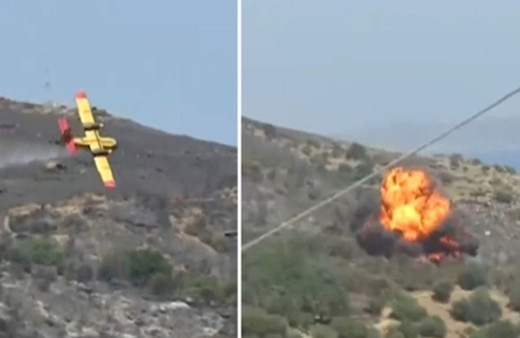 Yunanistan'da düşen yangın söndürme uçağındaki 2 pilot hayatını kaybetti