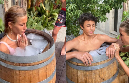 Çağla Şıkel buz dolu fıçının içine girdi! Sebebi bakın neymiş!