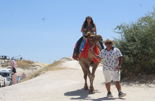 Sıcaktan bunalan develere güldüren çözüm! Turistlerle birlikte onlar da...