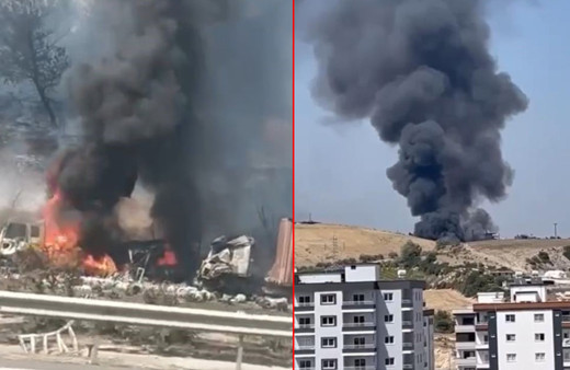Mersin'de feci kaza! Tüpler peş peşe patladı, dumanlar kilometrelerce uzaktan görüldü!