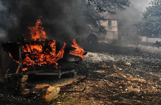 Yunanistan'da temmuzun ikinci yarısında 470 bin dönüm ormanlık alan yandı