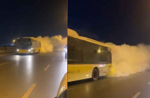 İETT otobüsü duman ata ata gitti! gören hayrete düştü: O anlar saniye saniye kamerada
