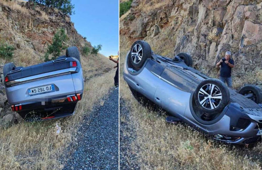 Gurbetçi can kurtarayım derken aracıyla takla attı