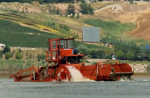 Ankarada Mogan Gölü'nün dip çamuru temizlendi!