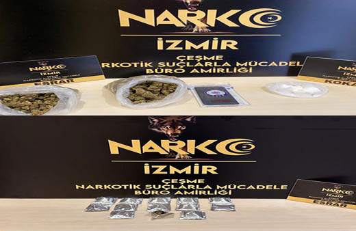 Çeşme'de uyuşturucu tacirlerine geçit verilmedi! Çok sayıda uyuşturucu ele geçirildi: 3 tutuklama