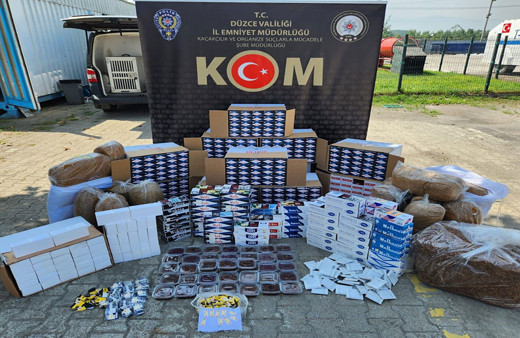 Düzce'de polis ekiplerinden dev kaçakçılık operasyonu!