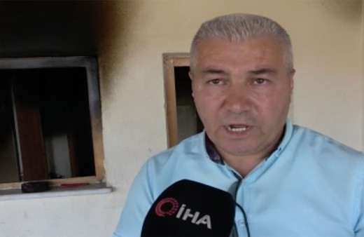 Kayseri'de evden çıkartılan yabancı uyruklu kiracı evi ateşe verip kaçtı! Ev sahibi isyanlarda