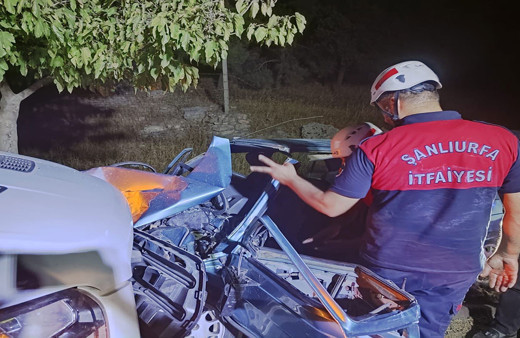 Şanlıurfa'da kamyonete çarpan otomobil hurdaya döndü: 2 yaralı