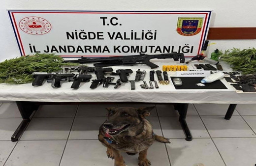 Niğde'de uyuşturucu operasyonu! 10 ruhsatsız silah ele geçirildi