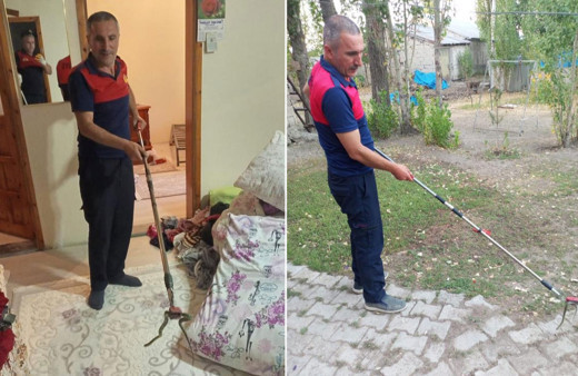 Ağrı’da evine yılan giren aile itfaiyeye sığındı!