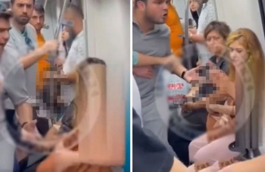 Marmaray'da utanç verici anlar! Yanındaki kadının zorla başörtüsünü çıkarmaya kalktı