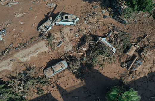 Sel felaketinin vurduğu Libya'da acının izleri dron ile görüntülendi!