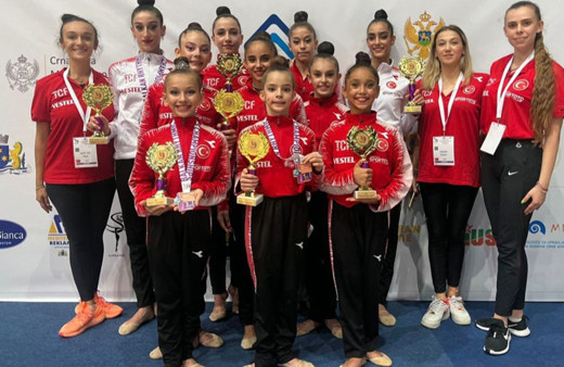 Milli sporcular, Ritmik Cimnastik Balkan Şampiyonası'nda 18 madalya kazandı