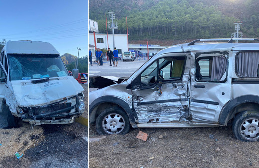 Muğla'da kamyonet ile minibüs çarpıştı: 1 kişi ölü, 7 kişi yaralandı!