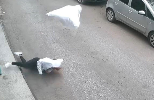 Kastamonu’da genç kızın 3. kattan düşme anı kameraya yansıdı