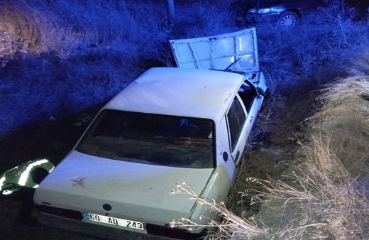 Tokat'ta kontrolden çıkan araç menfeze düştü: 6 yaralı