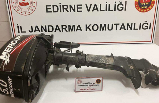Edirne'de tekne motoru çalan 2 şüpheli tutuklandı!
