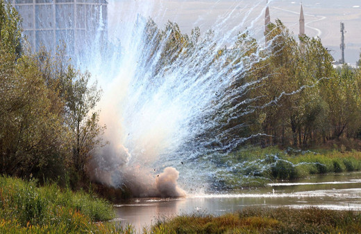 Sivas'ta bulunan patlamamış top mermisi imha edildi!