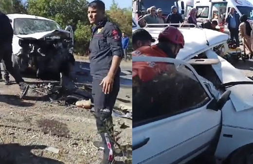 2 otomobil feci şekilde çarpıştı! 2 kişi hayatını kaybetti, 3 yaralı var