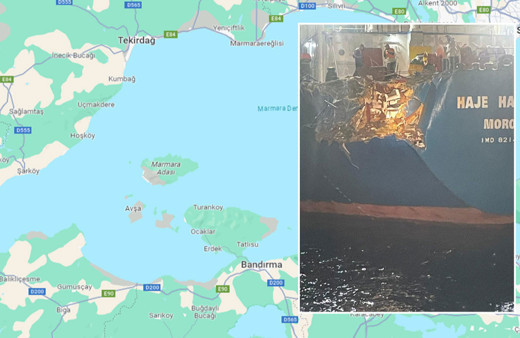 Marmara Adası açıklarında iki gemi çarpıştı!