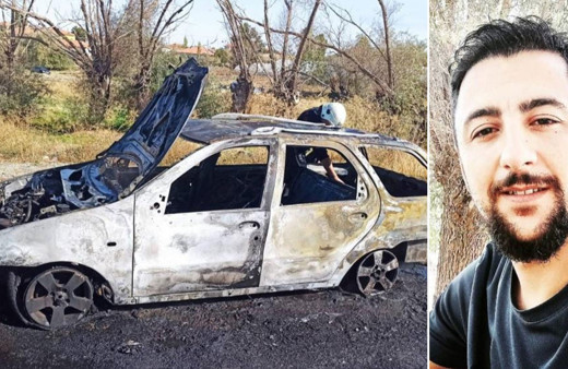 Yanan arabasını söndürmek isterken ağır yaralandı!