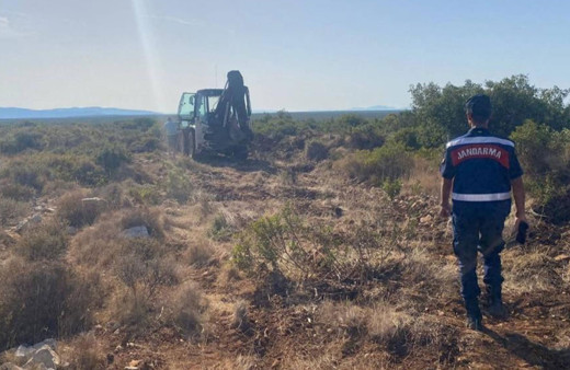 Hazine arazisinde kaçak kazıya jandarma baskını!