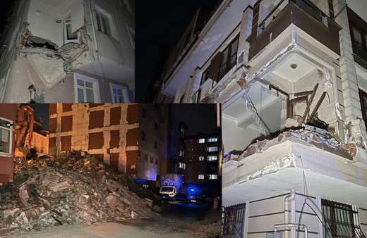 Yıkım esnasında yanındaki zarar gören binalar mühürlendi!