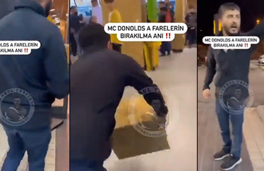 Görüntüler İstanbul'dan! Mc Donald's şubesinde "Fare" ile protesto: "Müslümanların etlerini değil, alın bu fareleri yiyin"
