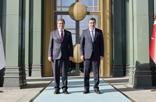 Cumhurbaşkanı Yardımcısı Cevdet Yılmaz, KKTC Başbakanı ile görüştü