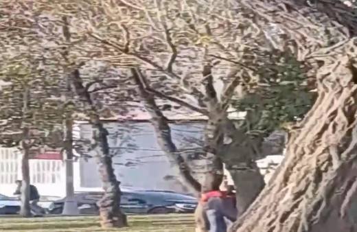 Beyoğlu'nda silahlı çatışma, ağaçların arkasından çatıştılar