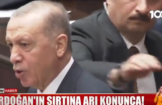 Cumhurbaşkanı Erdoğan'ın sırtına arı kondu koruma böyle müdahale etti